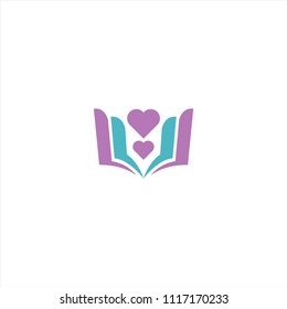 Book of love flat vector design