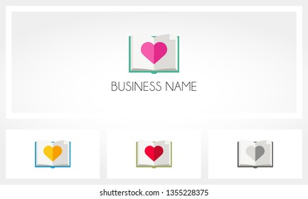 Book Love Heart Logo