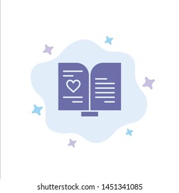 Book, Love, Heart, Wedding Blue Icon on Abstract Cloud Background