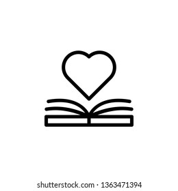 book, love icon. Simple thin line, outline vector of Book icons for UI and UX, website or mobile application