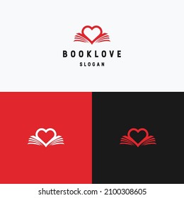 Plantilla de diseño de iconos del logotipo de "Book Love"