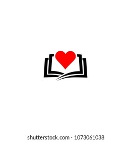 book and love logo vector