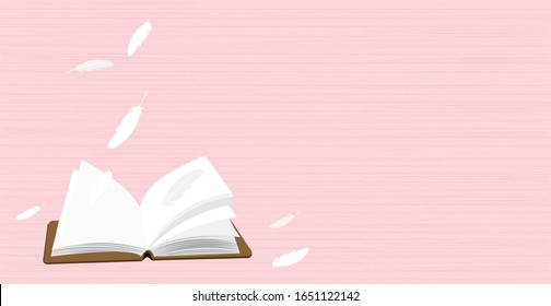 book love on pink background.