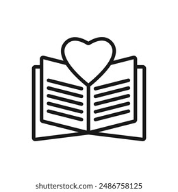 Book love symbol logo icon vector 