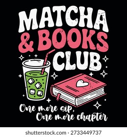 Livro Amante Engraçado Verde Chá Amante Vintage Matcha Chá T-shirt Design
