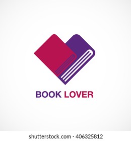 Book Lover, Icon, Flat Design, Logo, Vector