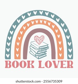 Book lover retro t shirt design