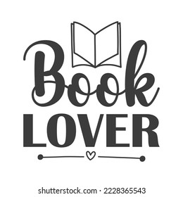 Book lover Vector illustration with hand-drawn lettering on texture background prints and posters. Calligraphic chalk design