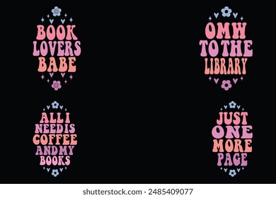 Book Lovers babe, OMA to the library, All I Need is Coffee and My Books, just one more page keychain retro designs