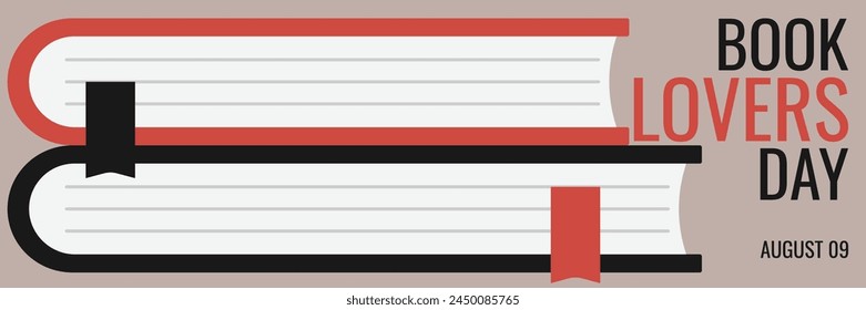 Book Lovers Day banner template. Books holiday concept