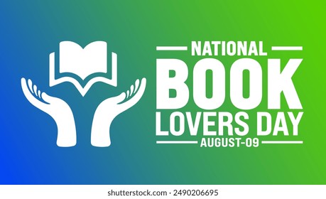 Book Lovers Day is observed every year in August. Holiday concept. Template for background, banner, card, poster, placard, design template with unique shapes with standard color.