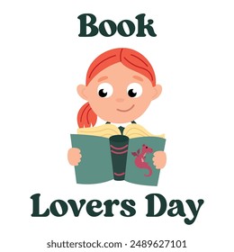 Book Lover's Day. White background, isolate
