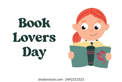 Book Lover's Day. White background, isolate	
