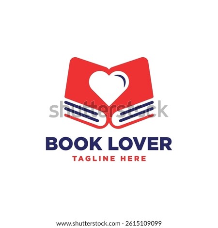 Book lovers logo design concept books heart shape modern design 