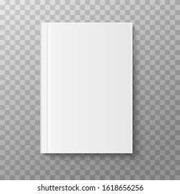 Book, magazine or brochure cover mockup isolated on white background. Vector illustration
