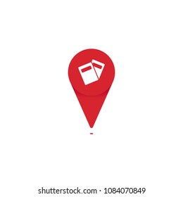 Book or magazine store shop pin point icon logo for map location vector