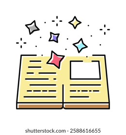 book magic color icon vector. book magic sign. isolated symbol illustration