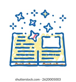 book magic doodle Symbol Skizze Vektor. Zauberzeichen. einzelne Symbolgrafik