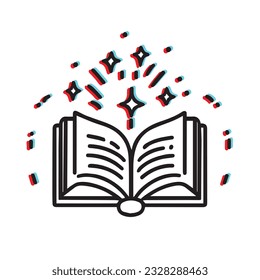 book of magic with magic effect icon logo, vector eps jpg, editable. 