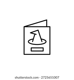 Livro De Truque De Chapéu Mágico Na Ilustração Da Linha Central