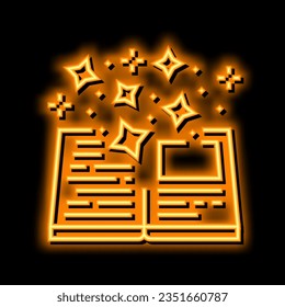 book magic neon light sign vector. book magic illustration