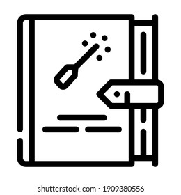 book magical literature line icon vector. book magical literature sign. isolated contour symbol black illustration