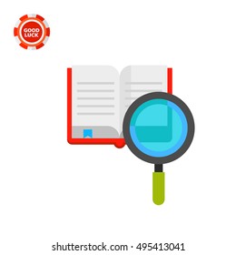 Book and Magnifier Icon