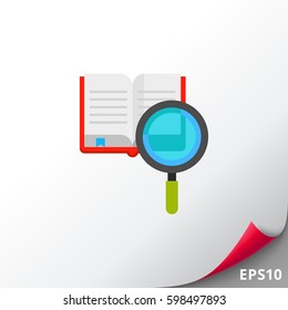 Book and Magnifier Icon