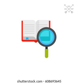 Book and Magnifier Icon