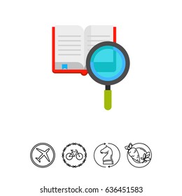 Book and Magnifier Icon