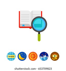 Book and Magnifier Icon