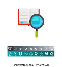 Book and Magnifier Icon
