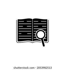 Book, magnifier icon in Online education set