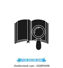 Book and magnifier icon vector illustration eps10.
