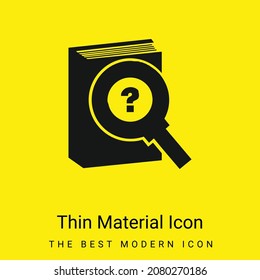 Book And Magnifier With Question Sign minimal bright yellow material icon