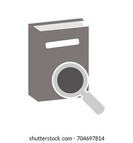 Book and magnifying glass icon
