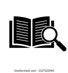 book and magnifying glass icon vector