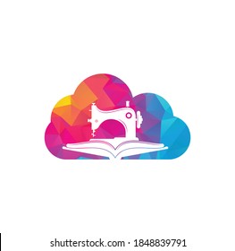 Book Manual sew machine cloud shape logo. Simple illustration of manual sew machine icon.