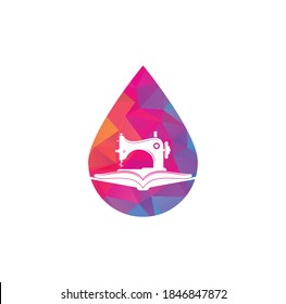 Book Manual sew machine drop shape logo. Simple illustration of manual sew machine icon.