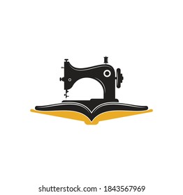 Book Manual sew machine logo. Simple illustration of manual sew machine icon.
