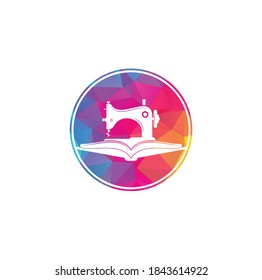 Logo de la máquina de coser manual del libro. Simple ilustración del icono de la máquina de coser manual.
