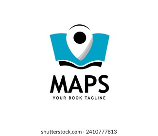 book maps location logo icon symbol design template illustration inspiration