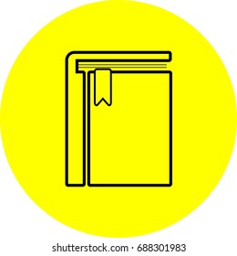 Book with mark icon  , sign design (edge)