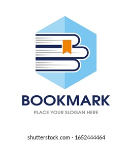 Book Mark Vector Logo Template. This Design Use Modern And Minimalist Style. Suitable For Education And Student.