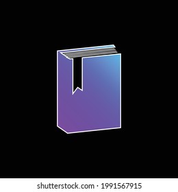 Book With Marker blue gradient vector icon