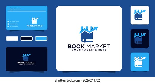 book market inspirational design logo and business card