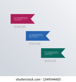 Book marks infographic template design. Business concept infograph with 3 options, steps or processes. Vector visualization can be used for workflow layout, diagram, annual report, web