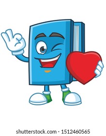 book mascot character design vector