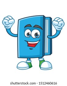 book mascot character design vector