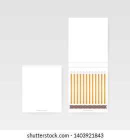 Book Of Matches Vector. Top View Closed Opened Blank. Vector stock illustratrion.